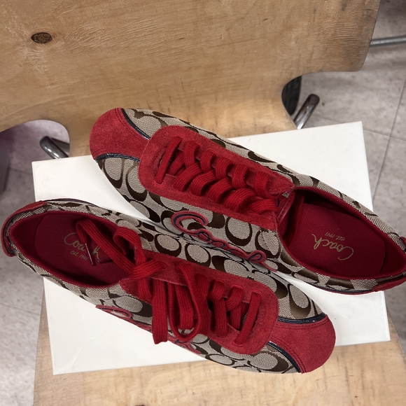 Coach Red and Brown Sneakers - Picture 8 of 10